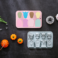 Moule à Gâteau en Silicone pour Halloween Moule à Motif de Pierre Tombale Moule de Cuisson DIY Chocolat Bonbons Fondant Gâteau Ustensiles de Cuisson pour la Cuisine