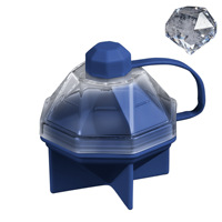 Moule à glaçons en silicone grand format pour whisky et cocktails, plateau à glaçons en forme de diamant, réutilisable pour boissons
