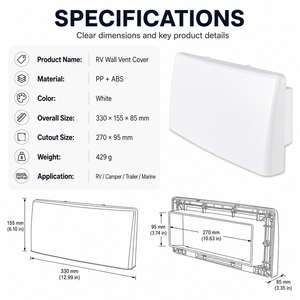 Couverture de ventilation latérale <span class=keywords><strong>pour</strong></span> <span class=keywords><strong>camping</strong></span>-<span class=keywords><strong>car</strong></span> avec <span class=keywords><strong>amortisseur</strong></span>, sortie d'<span class=keywords><strong>air</strong></span> extérieure <span class=keywords><strong>pour</strong></span> caravane, remorque, <span class=keywords><strong>camping</strong></span>-<span class=keywords><strong>car</strong></span> - Product Image 5