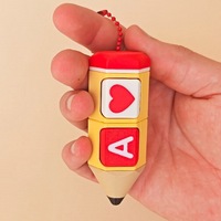 Clés de clavier en forme de crayon avec lettres de l'alphabet imprimées en 3D, jouet anti-stress clicker, porte-clés en PLA