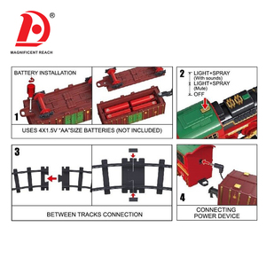 HUADA Navidad Música Aerosol Tren Eléctrico Pista Coche Juguete Niño Traje Simulación de Alta Velocidad Ferrocarril Niños Retro Tren de Vapor Juguetes - Product Image 3