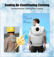 Gilet de travail climatisé à double refroidissement par semi-conducteurs et ventilateur, circulation d'air 3D, pour le refroidissement estival, idéal pour le travail en extérieur, la randonnée et le camping