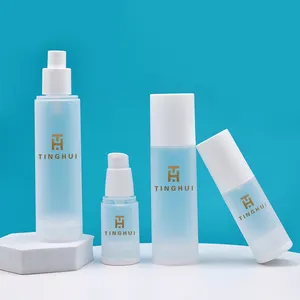 Airless-Pump flasche aus PP-Material 15ml 30ml 50ml 80ml 100ml gefrostete weiße kosmetische Airless-Essenz flasche Hautpflege behälter