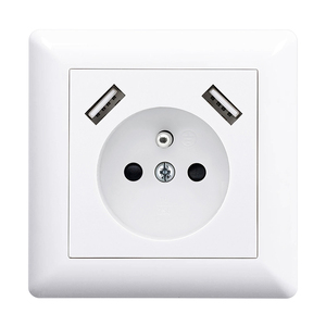 En gros 16A 250VEU/CE standard de type français <span class=keywords><strong>mural</strong></span> prise de courant prise électrique avec deux ports <span class=keywords><strong>usb</strong></span> - Product Image 1