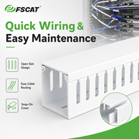 FSCAT 25x25mm 2M Goulotte de câblage en PVC ignifuge, résistante à la chaleur, sans halogène, à fente ouverte, installation facile, pour machine CNC