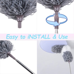 <span class=keywords><strong>Plumeau</strong></span> en microfibre avec poteau d'extension Brosse à poussière rétractable Nettoyeur de plumes longues - Product Image 4