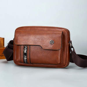 Bolso de Mensajero de Cuero PU para Hombre, Bolso de Hombro para Teléfono Móvil, Bolso de Viaje Pequeño, Bolso de Cintura con Múltiples Bolsillos, Bolsos de Pecho Masculinos - Product Image 3