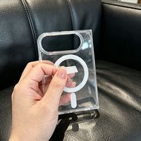 Étui magnétique pliable transparent pour iPhone Duo, coque de téléphone portable antichoc en TPU rigide et PC transparente pour iPhone Duo 18 Fold