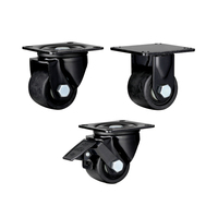 Tige filetée Heavy Duty 300kg 500kg 600kg 2 pouces 2.5 pouces 3 pouces profil bas Nylon pivotant roulette et roue