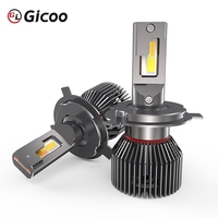 Gicoo AI18 Nuevos Faros LED de Alta Potencia 6000K 12V 140W 20000 Lúmenes con Control por APP, Compatibilidad Universal H7/H1/H11/HB3/HB4/9012 para Coche