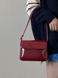 Luxe imperméable Vintage en cuir verni petit <span class=keywords><strong>sac</strong></span> carré 2023 mode femmes multicolore en cuir Pu <span class=keywords><strong>noir</strong></span> <span class=keywords><strong>sac</strong></span> à main - Product Image 2