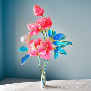Style Courtois, Luxueux, Élégant et d'une élégance raffinée. Broche en perles de fleurs de pivoine, broche élégante et haut de gamme pour cheongsam - Product Image 5