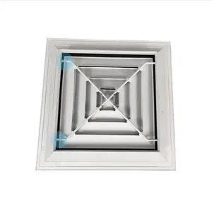 Ventilation parts 4 way supply ceiling diffuser hvac aluminum air duct ceiling diffusers with damper