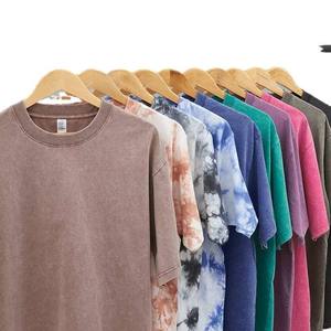 High Quality New Trend Heavy Weight Acid Washed <b>Oversized</b> Unisex <b>Plain</b> Vintage Men's Washed <b>T</b>‑Shirt - Product Image 1