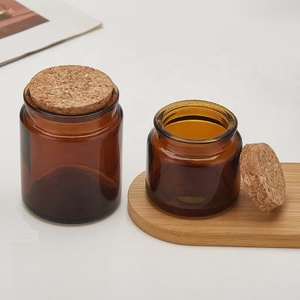 Vente <span class=keywords><strong>en</strong></span> gros <span class=keywords><strong>de</strong></span> pots à bougies <span class=keywords><strong>en</strong></span> verre rond transparent ambre vert 100ml 200ml, porte-bougies <span class=keywords><strong>en</strong></span> verre aromathérapeutique vides avec couvercles <span class=keywords><strong>en</strong></span> liège doux - Product Image 4