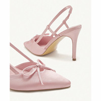 Sandales d'été élégantes à talons aiguilles pour femmes chaussures en satin léger avec fermeture à lacets bout pointu Style Club Sexy