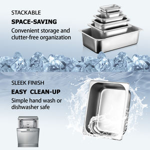 YITIAN 304 Stainless Steel Gastronorm GN <strong>Pan</strong> All Sizes 1/1 1/2 1/3 1/4 1/6 1/9 for Hotel &amp; Restaurant Use - Product Image 4