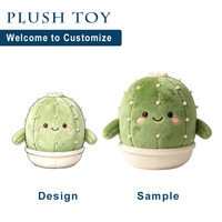 Peluche Cactus Vert Minimaliste Personnalisée en Usine, Jouet Doux Esthétique en Forme de Plante Succulente avec Tissu Doux pour la Peau, Prête à l'emploi sous Marque Privée