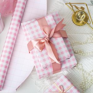 Pink Checkerboard Wrapping Paper 17 In X 32.8 Ft Easy Tear Decorative Gift <b>Wrap</b> For Parties And Celebrations - Product Image 6