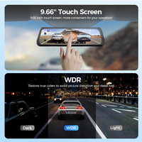 AZDOME AR09 Caméra de Voiture 4K Rétroviseur Tactile 9.66 Pouces Boîte Noire DVR GPS Caméra Avant et Arrière 4K+1080P