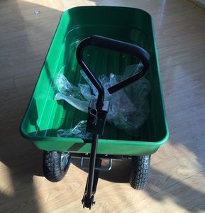 Üretici toptan 125L bahçe damperli arabası el arabası 4 tekerlekler 350kg programı römork platformu Metal plastik kauçuk - Product Image 4