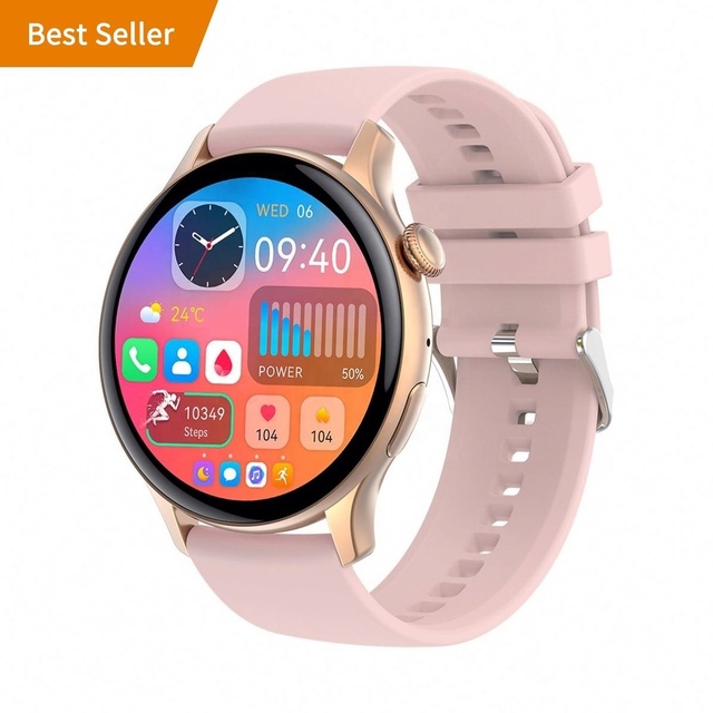AMOLED HK85 Smart Watch 1.43" Round Shape HD Screen Breath Training Health Monitoring Smart Watch with Always on Display Feature