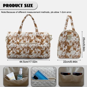 Bolsa de Viaje Personalizada/Al Por Mayor con Cierre, Tela de Poliéster, Diseño a Cuadros y Estilo Vaquero Occidental, para Almacenamiento y Viajes - Product Image 4