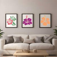 6 pièces grand 12X12 pouces Hibiscus pochoirs fleur tropicale dessin modèles Nature Floral peinture pochoirs