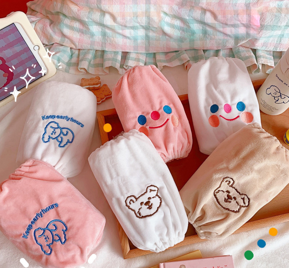 Cartoon Bear Kids Oversleeve Baby Flannel Anti-Fouling Sleeve Cover Anti-Dirty Wear-Resistant Short down Jacket Oversleeve