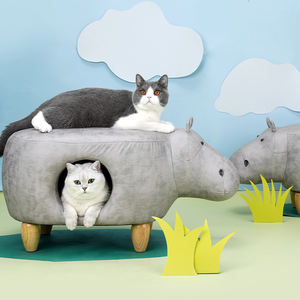 Nid créatif d'hiver pour chats et chiens, Villa Semi-fermée, fournitures avec tabouret en forme d'animaux, maison pour animaux domestiques, - Product Image 3