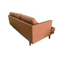 Modernes 3-Sitzer PU-Leder Sofa Holzrahmen Gepolstertes Sofa für Wohnzimmer Restaurant