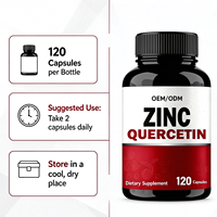 Compléments alimentaires en capsules de zinc et de quercétine OEM, capsules de zinc, marque privée, directement de l'usine