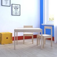 Ensemble table et chaises pour enfants 2 en 1 OEM et ODM 2025 Offre Spéciale Hunter 3 pièces Table et chaises pour enfants, ensemble de table naturel/blanc
