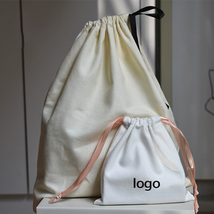 Sac à cordon personnalisé <span class=keywords><strong>en</strong></span> <span class=keywords><strong>lin</strong></span> et coton, grand format, imprimé bio, <span class=keywords><strong>en</strong></span> mousseline, sacs de luxe pour chaussures, pochette anti-poussière, emballage extérieur avec <span class=keywords><strong>corde</strong></span> - Product Image 2