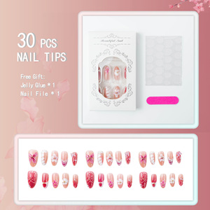 <span class=keywords><strong>Faux</strong></span> <span class=keywords><strong>ongles</strong></span> 3D exquis faits main, 30 pièces, avec strass, fleurs, papillons et perles, pour un look beauté tendance – Vente flash - Product Image 6