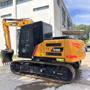 Precio barato usado SY135C excavadora 10 toneladas buenas condiciones con componentes centrales Motor bomba de engranajes PLC para la venta - Product Image 1