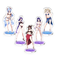 Support en acrylique personnalisé transparent pour décoration de bureau, avec impression de charm mignon, motif anime et dessin animé