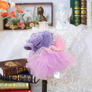 Fabricante ONESTEP, venta al por mayor, personalizado, gato, perro, vestido de novia de lujo, poliéster sólido clásico para ropa de mascotas - Product Image 3