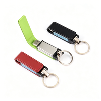 Porte-clés en cuir avec clé USB 2.0, 4 Go, 8 Go, 16 Go, 32 Go, logo personnalisé, clé USB promotionnelle