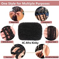 Cheveux humains naturels bouclés afro kinky en vrac, pas chers, pour tresses, dreadlocks, torsades et extensions pour femmes