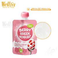 Pochettes souples personnalisées sans BPA, imprimées, 100g 180g, stérilisables, réutilisables, pour gelée, jus, purée, aliments pour bébés, yaourt, avec bec verseur
