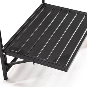 Mesa <span class=keywords><strong>plegable</strong></span> grande para exterior balcón para barandilla, barra de patio Mesa colgante ajustable montada para terraza de jardín balaustre, color negro - Product Image 1