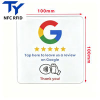 Plaque NFC en PVC étanche avec époxy, 100mm x 100mm, NTAG215 13.56MHz, tactile et flexible, pour avis Google
