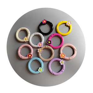 En vrac 100 pièces/lot 27MM coloré printemps O anneaux Snap Clip crochets porte-clés boucle pour sac à main lanière artisanat fabrication de bijoux bricolage - Product Image 4