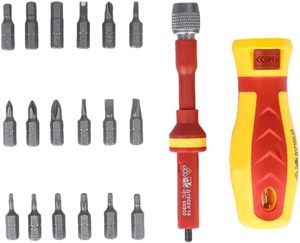 Ensemble d'outils de quincaillerie 18 en 1 : Ensemble de <span class=keywords><strong>tournevis</strong></span> de test électrique, <span class=keywords><strong>électricien</strong></span>, antidérapant, isolé, CRV, magnétique, multifonctionnel - Product Image 2