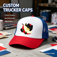 Cappello Trucker in Rete a Blocchi di Colore Neon con Stampe Grafiche Audaci, Traspirante, per Performance e Pesca - Prezzo all'Ingrosso
