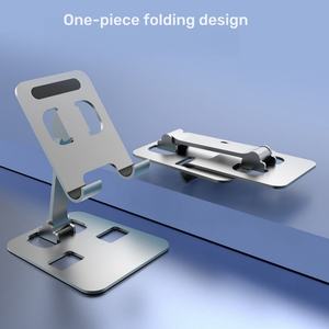 Soporte plegable de aluminio y aleación para teléfono móvil Soporte flexible y de apoyo para uso en escritorio Compatible con teléfonos inteligentes - Product Image 2
