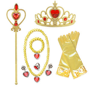 Conjunto de accesorios de vestido de princesa de lujo, guantes de princesa, Tiara, corona, Cosplay, varita mágica, collares, pulsera, pendiente, anillo - Product Image 3