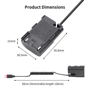 Adaptateur de batterie factice portable KingMa LP-E6 USB-C vers LP-E6, alimentation pour Canon <span class=keywords><strong>EOS</strong></span> 6D 7D 60D 70D <span class=keywords><strong>80D</strong></span> - Product Image 2