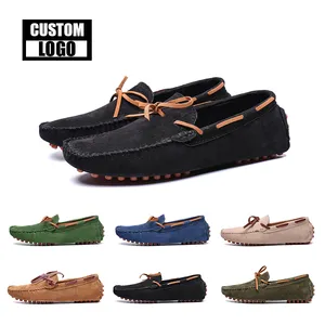 Spring Autumn Men Soft Moccasin Driving Loafers Comfy Drive Boat Shoes Classic Odm High Quality Leather EVA Cotton Fabric OEM